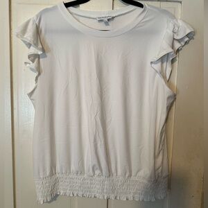 Luxology White Ruffled Sleeve Top